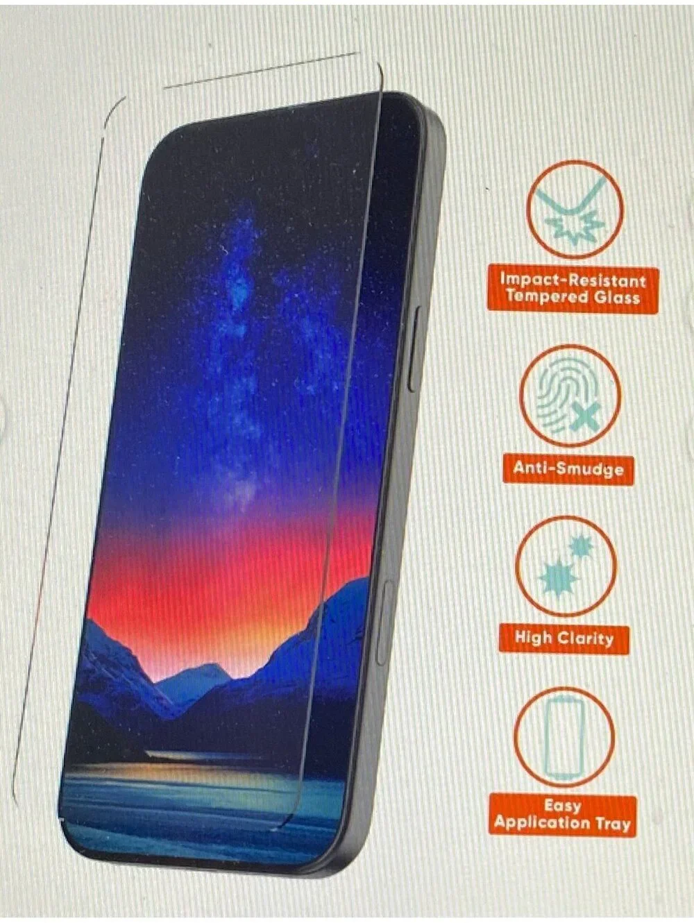 Onn Impact Resistant Glass Screen Protector for iPhone 16 Plus